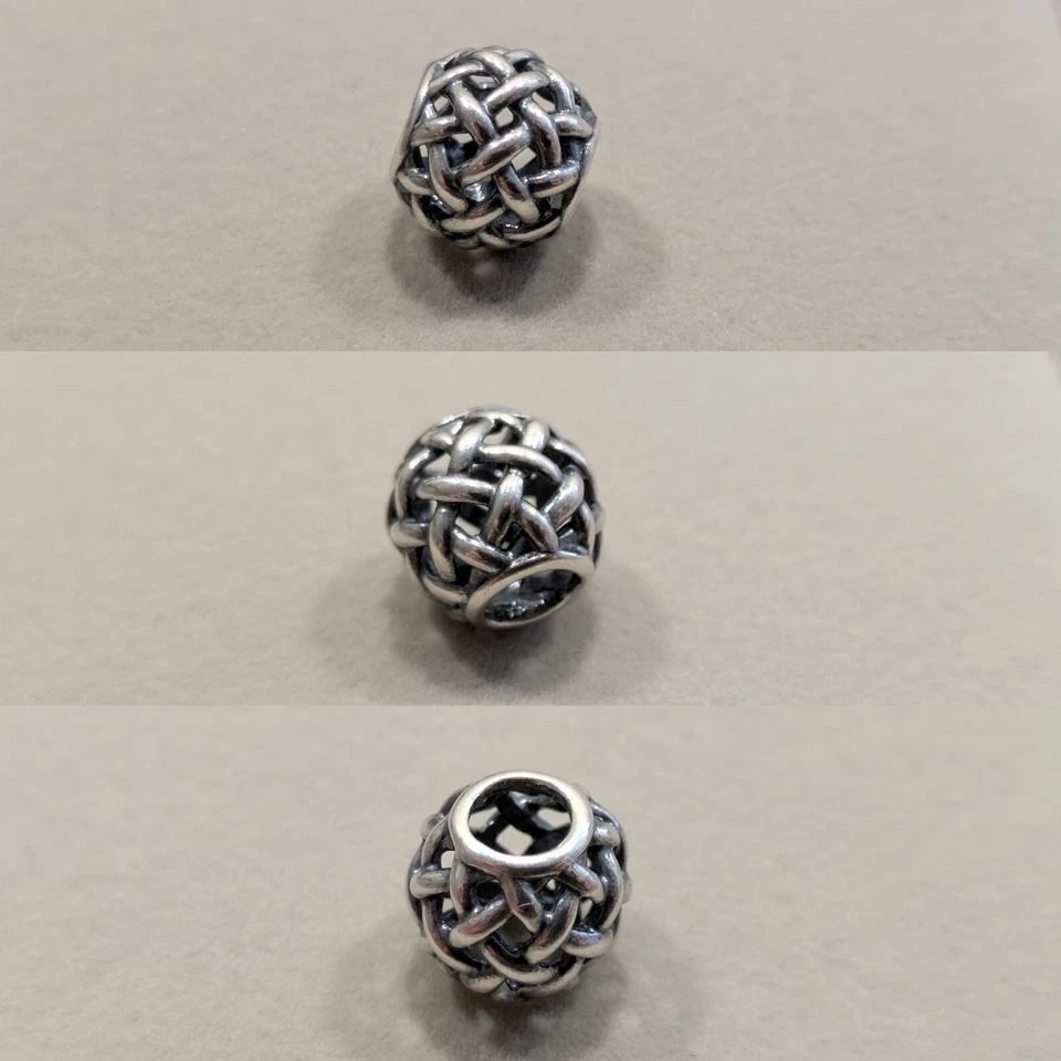 Charm Für PANDORA Armband Silber In Flechtoptik