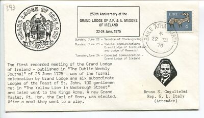 1975 250° Ann. Grand Lodge A.F. & A. Masons Ireland Baile Atha Cliath Massoneria