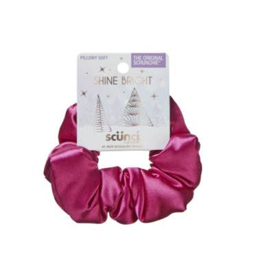 Scunci Womens Pillow Scrunchie Pink Satin Scrunchie Hair Tie  display picture 1