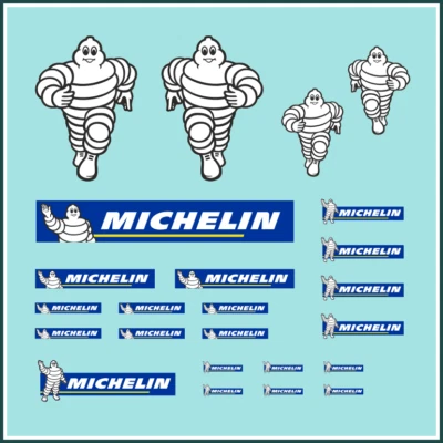 Waterslide Decal 1:32 - 24tlg. Michelin Set Slot MarGe Welly Actros MAN Scania