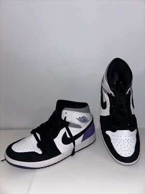 NIKE AIR Jordan 1 Mid SE Varsity Purple Suede Men US size 8.5 Sneaker 852542-105