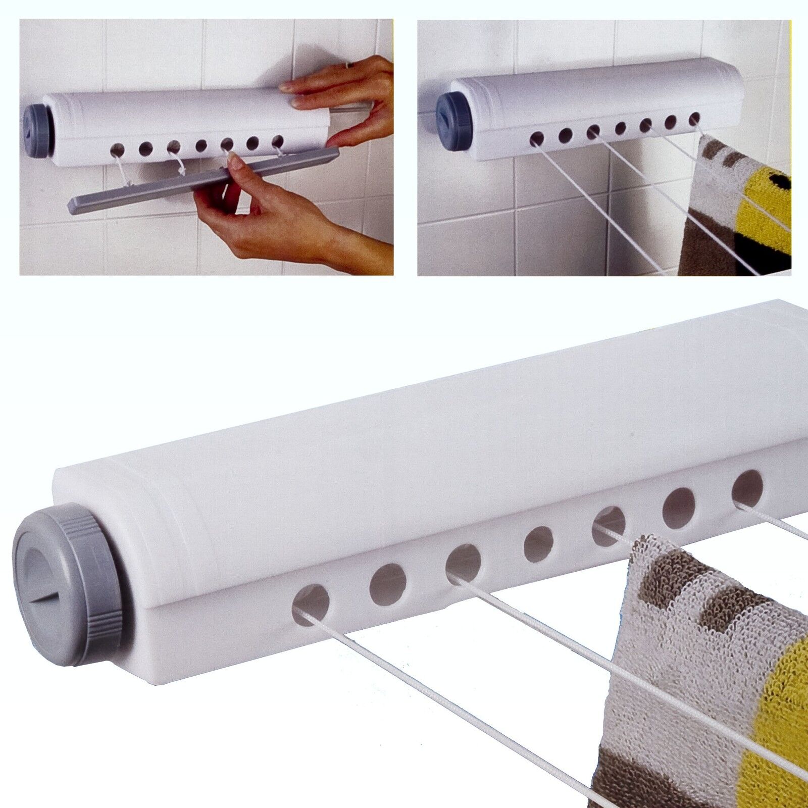 Indoor Wall Mounted Automatic Retractable Clothes 4 Line 14m Airer