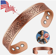 Men's Bracelet Magnetic Therapy Arthritis Pain Relief Pure Solid Copper Bangle