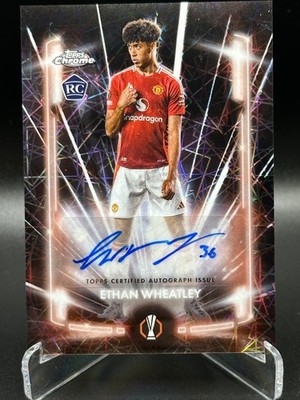 Ethan Wheatley Black Lazer RC Auto Man United - Topps UCC Chrome 2024/2025