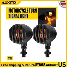 2PCS Motorcycle Led Turn Signal Indicator Blinker Amber Lens Universal Durable M