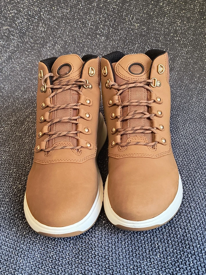 GEOX Respira Botas Para Mujer UK 4 Cuero Marrón Punta Redonda Con Cordones Tobillo Combate - Imagen 3 de 4