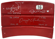Joe Montana Dwight Clark Signed Seatback 