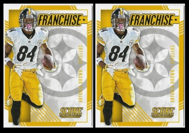 2016 Score Franchise Gold Lot #8 Antonio Brown Pittsburgh Steelers Parallel Card