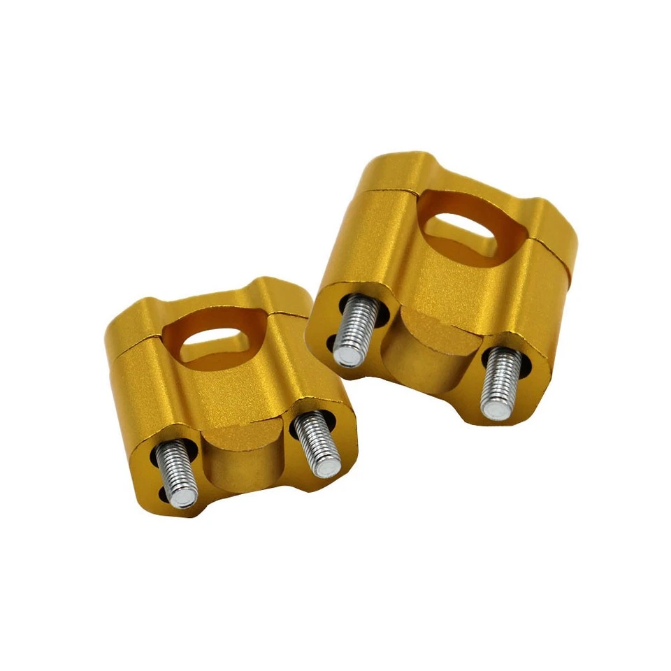 Gold Motorcycle Dirt Pit Bike CNC Handlebar Riser 22mm 28mm Bar Mount Clamps - Image 2 of 4