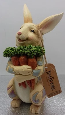 Jim Shore (Heartwood) :Simply Ear-resistable : Easter Bunney with Carrots : New - Image 1 of 4