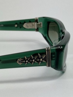 CHROMHERZEN Sonnenbrille grün Sterlingsilber Sterne Hardware Roller