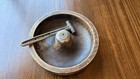 Vintage Wooden Nut Cracking Bowl with Silver Nut Cracker — photo 1