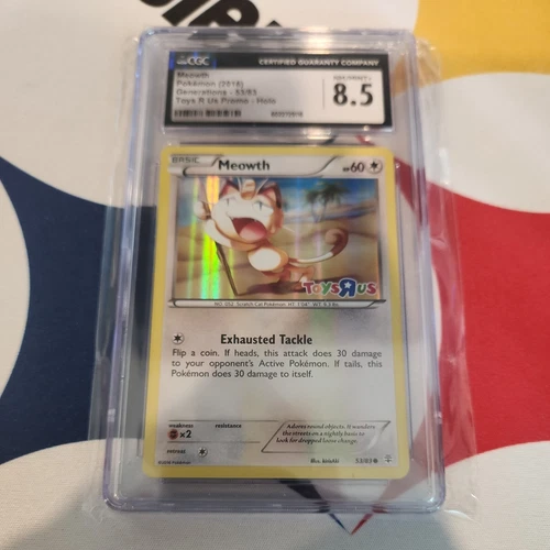 CGC 8 Meowth 2016 Generations 53/83 Toys R Us Promo Graded Pokemon Card