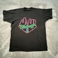 Vintage Pittsburgh Shirt XL Black Single Stitch Fruit of the Loom Made in USA