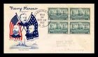Dr Jim Stamps Fdc Scott 793 4C Navy Heroes Block Grimsland R.P.O. Back Stamp