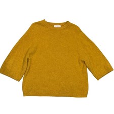 Suéter Bianco & Blu Mujer XL Amarillo Mostaza Lana Alpaca Italia 3/4