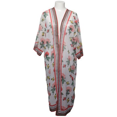 H&M Coachella, Kimono, Größe: XS, Coachella, Weiß/Mehrfarbig, Polyester #LS8