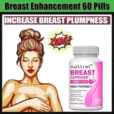 1 BOTTLES: Natural Breast Enhancement & Growth Formula, 60 caps