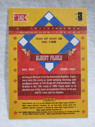 2013 Panini Hometown Heroes Albert Pujols #242 Los Angeles Angels - Picture 2 of 2