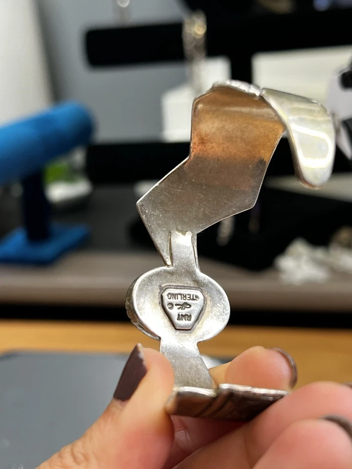 RMT Roderick Tenorio Sterling Silver Morning Star Cuff Bracelet Asymmetrical - Image 3 of 4