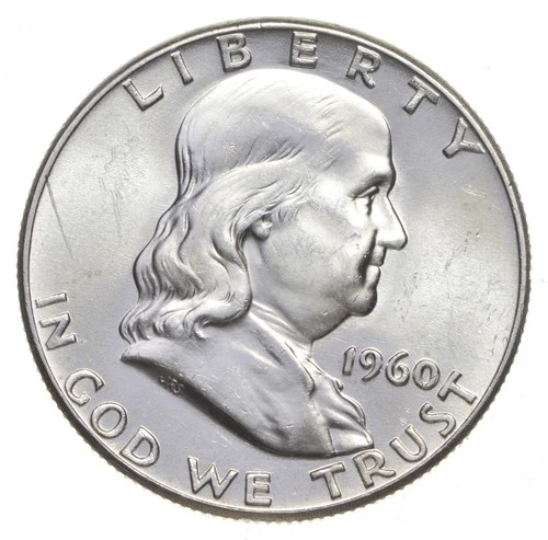 Choice Unc 1960 P Franklin Half Dollar Gem BU From Original Roll *7442