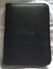 LEEDS Padfolio Business Folder/Document Organizer Zippered Black 13.5” Long/EUC
