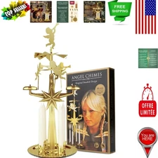 Scandinavian 4-Candle Brass Chime Carousel - Perfect for Christmas Celebrations