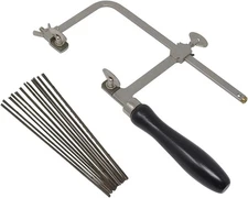 GERMAN STYLE JEWELERS SAW FRAME with 144 ASSORTED JEWELERS SAW BLADES