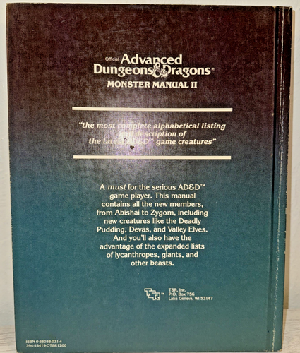 Advanced Dungeons & Dragons Monster Manual 2 II. Gary Gygax TSR 1983. - Picture 2 of 16