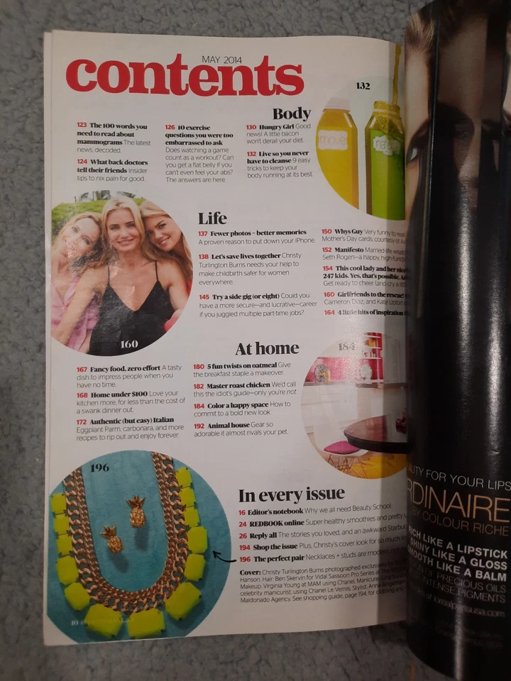 Redbook Magazine, May 2014. Christy Turlington Cover. Women's Interests - Image 2 of 4