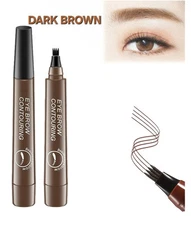 New 3D Eyebrow Tattoo Fork Pen Pencil Microblading 4Tip Brow Enhancer Waterproof