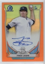 2014 Bowman Chrome Prospect Orange Refractor 2/25 Fred Lewis #BCAP-FL Auto 1e5