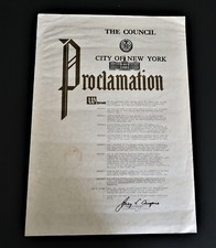 De colección Concejo de la Ciudad de Nueva York 14th Dist. Proclamación Joseph Galiber Jerry Crispino