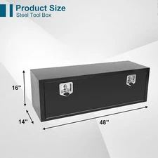 48''x14''x16'' Heavy Duty Iron Underbody Truck Storage T-Handle Tool Box w/Lock