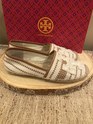 TORY BURCH Shaw ESPADRILLE Canvas and Jute SLIP ON Flat Loafers - WOMEN’S 7.5 US - Picture 7 of 15