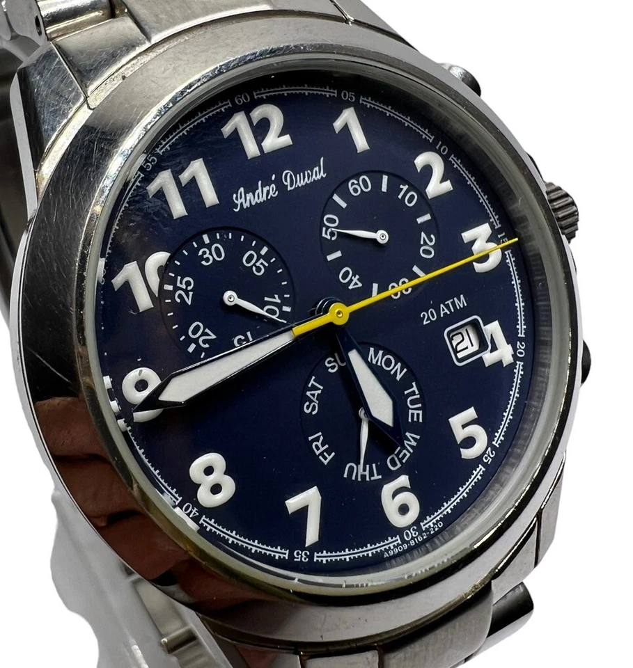 Andre Duval relógio cronógrafo masculino nova bateria fabricado na Suíça  - Imagem 2 de 4