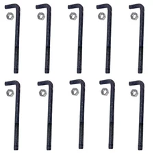 Huttig Grip Anchor Bolt with Nut 10" Long 2" Wide 3/4" Dia HCA3410ABG, 10 Pcs