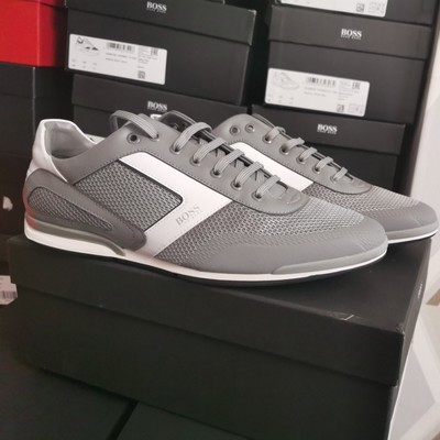 Hugo Boss mens Saturn Trainers grey 