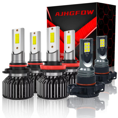 For Chevy Silverado 3500 2007-2018 LED Headlight High-Low Beam + Fog Light Bulbs