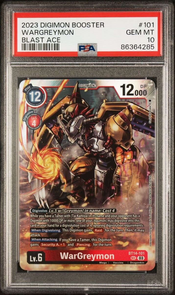 📈🔥PSA 10 Digimon WarGreymon BT14-101 SEC Blast Ace English 📈🔥PSA 10 Digimon WarGreymon BT14-101 SEC Blast Ace English