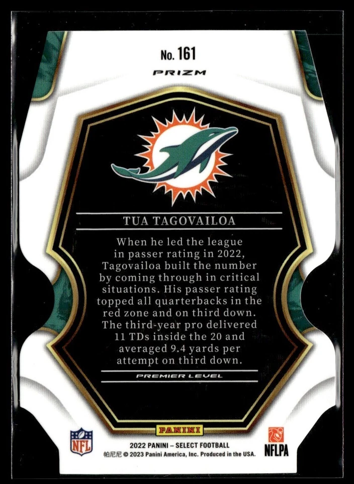 2022 Panini Select Tua Tagovailoa Miami Dolphins #161 - Image 2 of 2