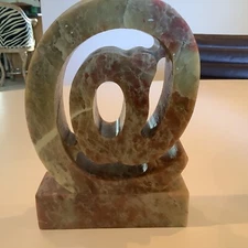 At Symbol @  Carved Stone  Modern Sculpture Bookend WOW
