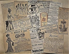 fashion ephemera paper pack, vintage, junk journal supplies, collage, art stash