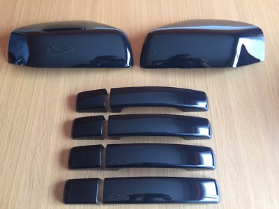 BLACK DOOR HANDLE WING MIRROR COVERS FITS RANGE ROVER SPORT DISCOVERY FREELANDER