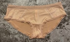 NWT BODY BY VICTORIA'S SECRET S BEIGE NUDE SMOOTH LACE RARE HIPHUGGER PANTIES