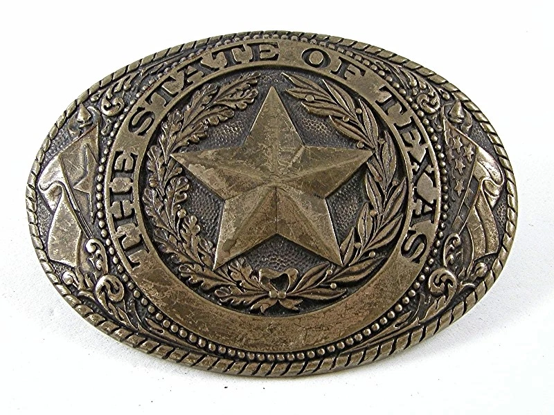 The State of Texas Solid Brass Belt Buckle by Tony Lama 103116