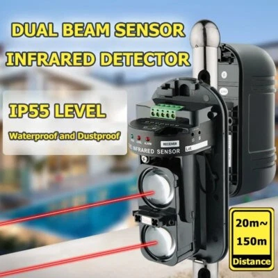 Barrier Fence Alarm Perimeter Wall Waterproof Dual Beam Sensor Infrared2 0m~150m