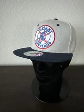 RETRO CLASSIC THROWBACK CHIEF WAHOO LOGO CLEVELAND INDIANS GRAY SNAPBACK HAT NEW
