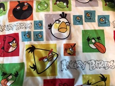 Angry Birds Twin Flat Sheet Microfiber White Background Kids Bedding
