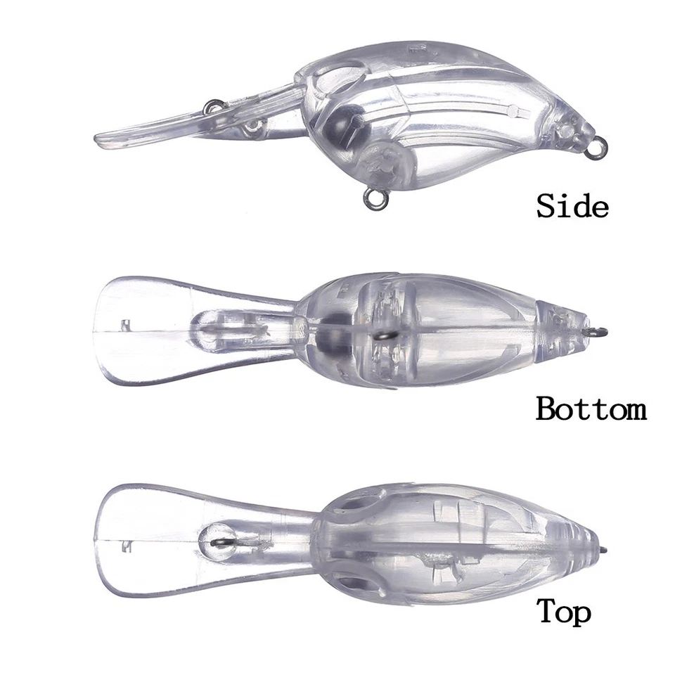 30PCS 6CM 4.3G Floating Long Lip Crankbait DIY Unpainted Bait Blank Fishing Lure - Image 3 of 4